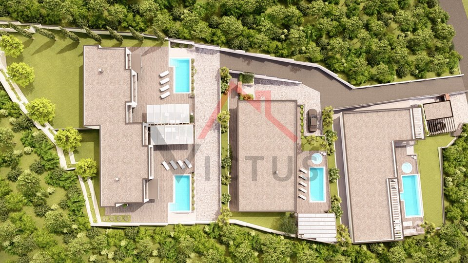 CRIKVENICA - Modern villa with a pool and a beautiful view of the sea