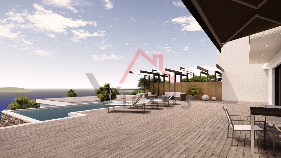 CRIKVENICA - Villa moderna con piscina e splendida vista sul mare
