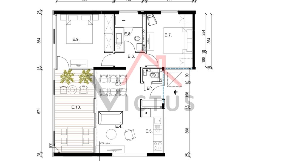 ROVINJ - appartamento 2° piano, nuova costruzione