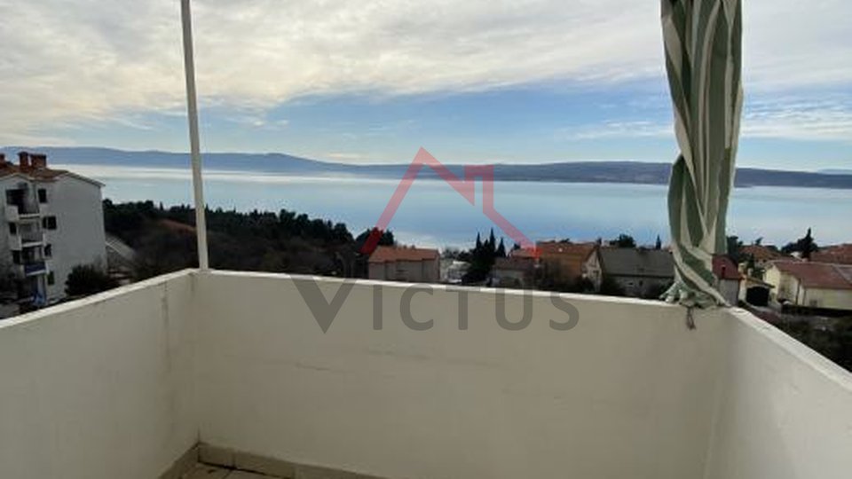 CRIKVENICA - 1S+DB, stan s dva balkona i pogledom na more, 55 m2