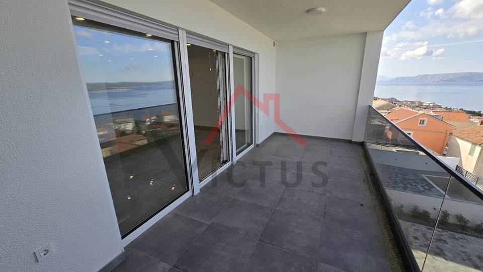 CRIKVENICA - 2 camere da letto + bagno, nuova costruzione con vista aperta sul mare