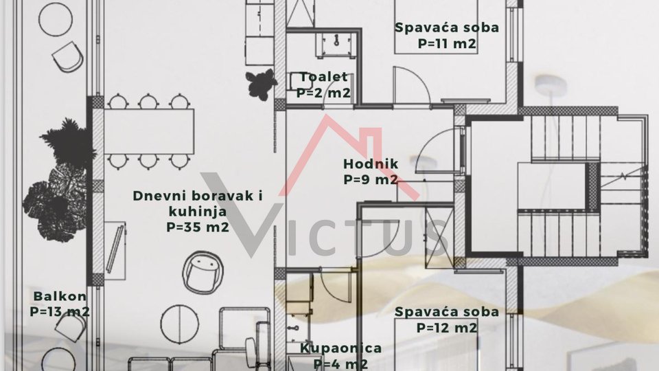 CRIKVENICA - 2 camere da letto, appartamento in una nuova costruzione vicino al mare, 86 m2