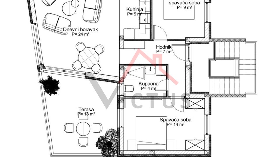 CRIKVENICA - 2 Schlafzimmer, Wohnung in einem neuen Gebäude in der Nähe des Meeres, 80 m2