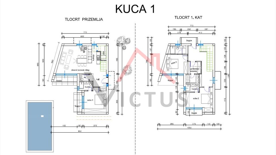 BRIBIR - Samostojeća kuća s bazenom, novogradnja, 150 m2