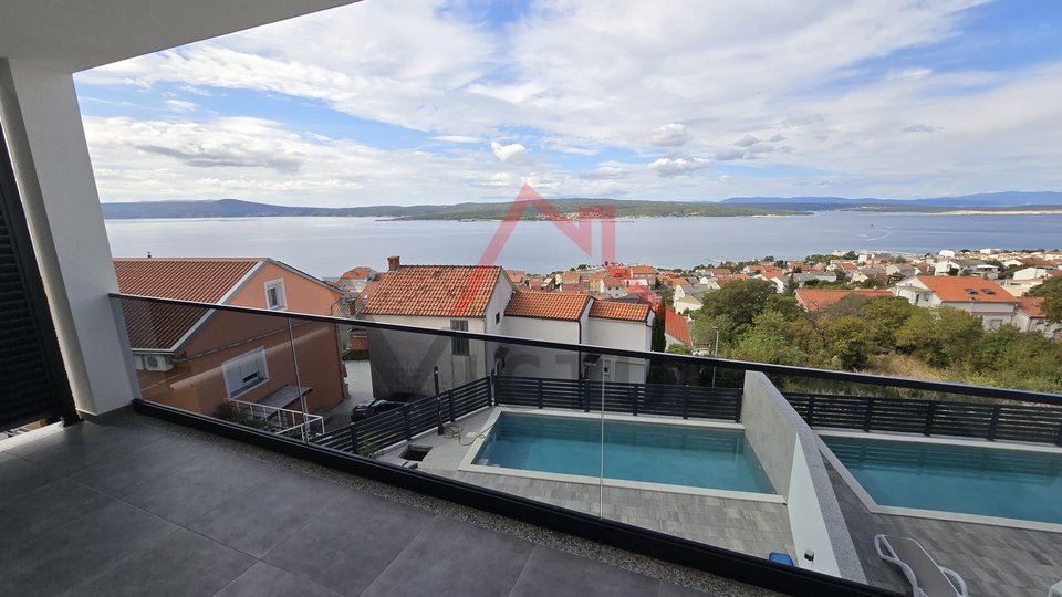 CRIKVENICA - 2 bedrooms + bathroom, new building with an open sea view