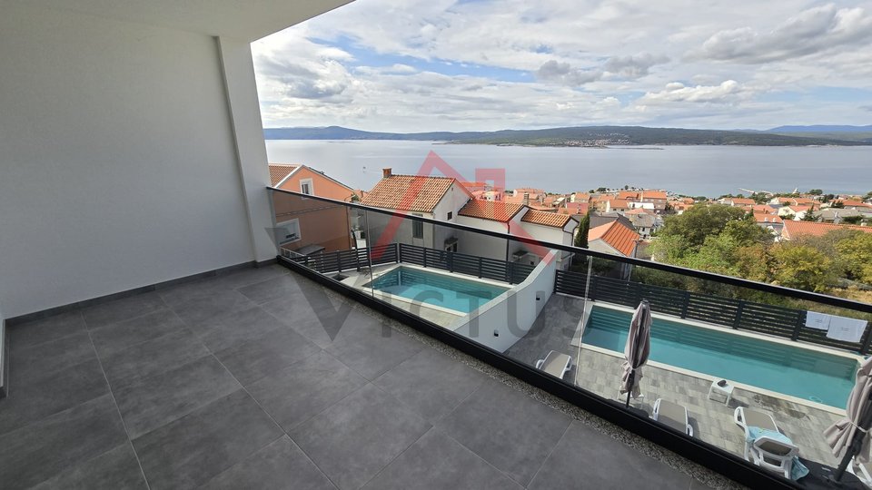 CRIKVENICA - 2 bedrooms + bathroom, new building with an open sea view